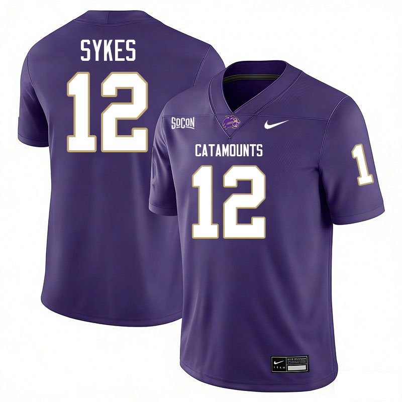 Western Carolina Catamounts #12 Hasaan Sykes College Football Jerseys,Uniforms-Purple